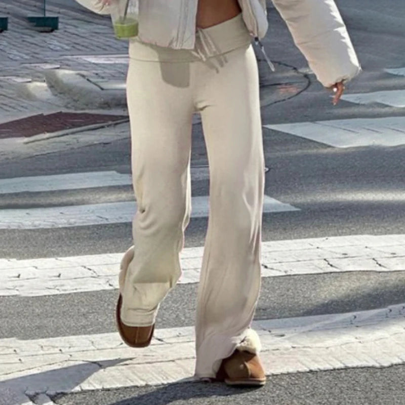 Casual Solid Y2K Pants