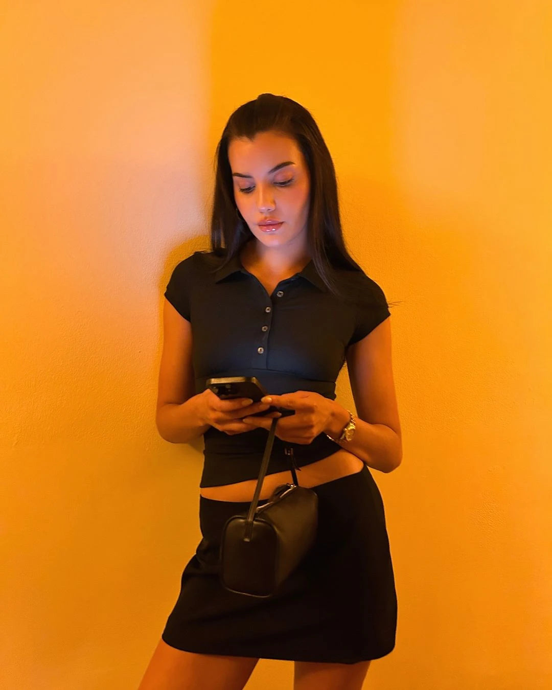 Black Polo Tank Top