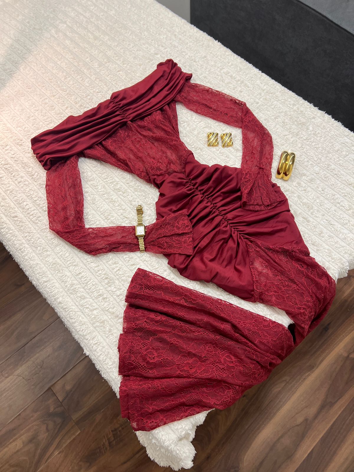 Velvet Wine Elegance Dress