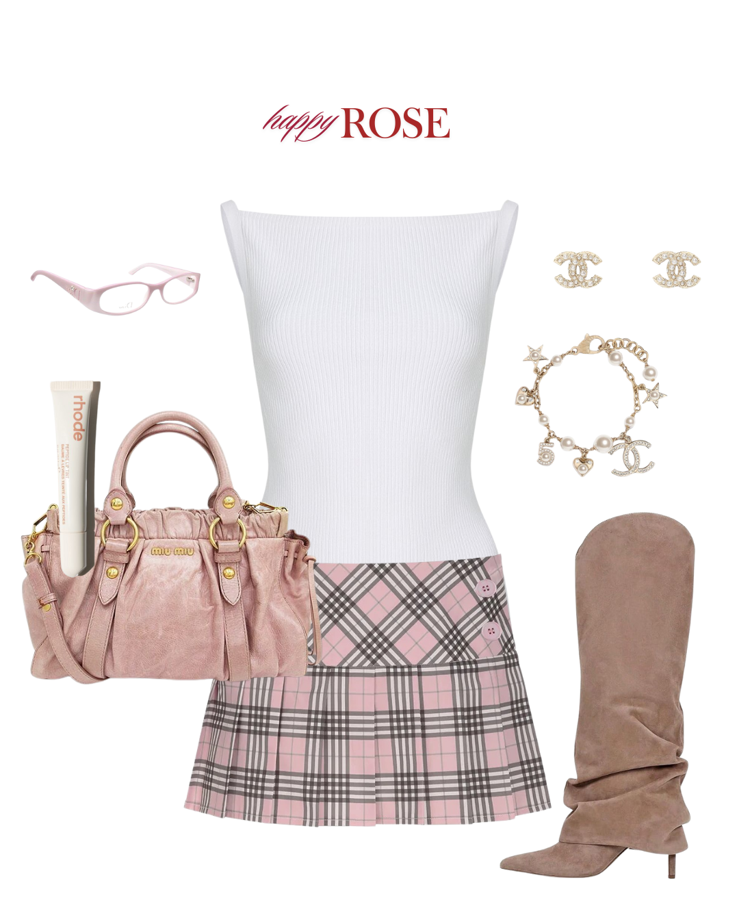 Rosé Preppy Skirt
