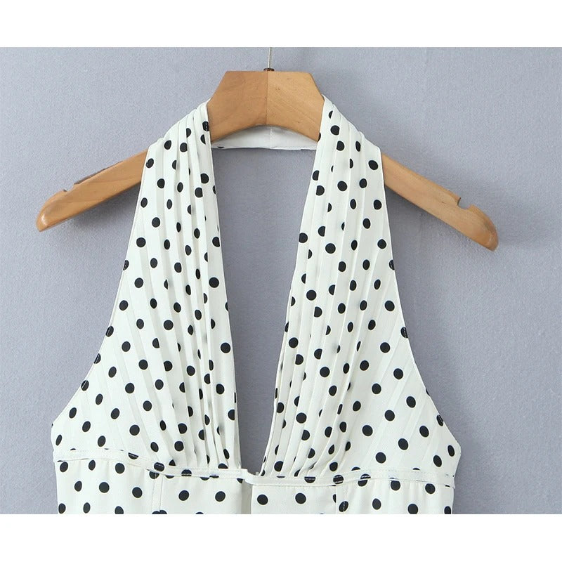 French Retro Backless Dress