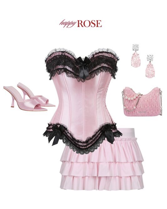 Aurora Collection: Pink/Black Corset