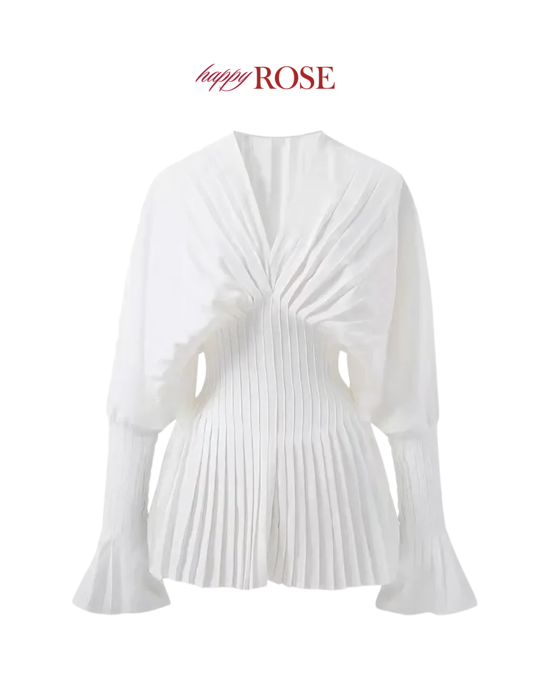 Elegant White Pleated Blouse
