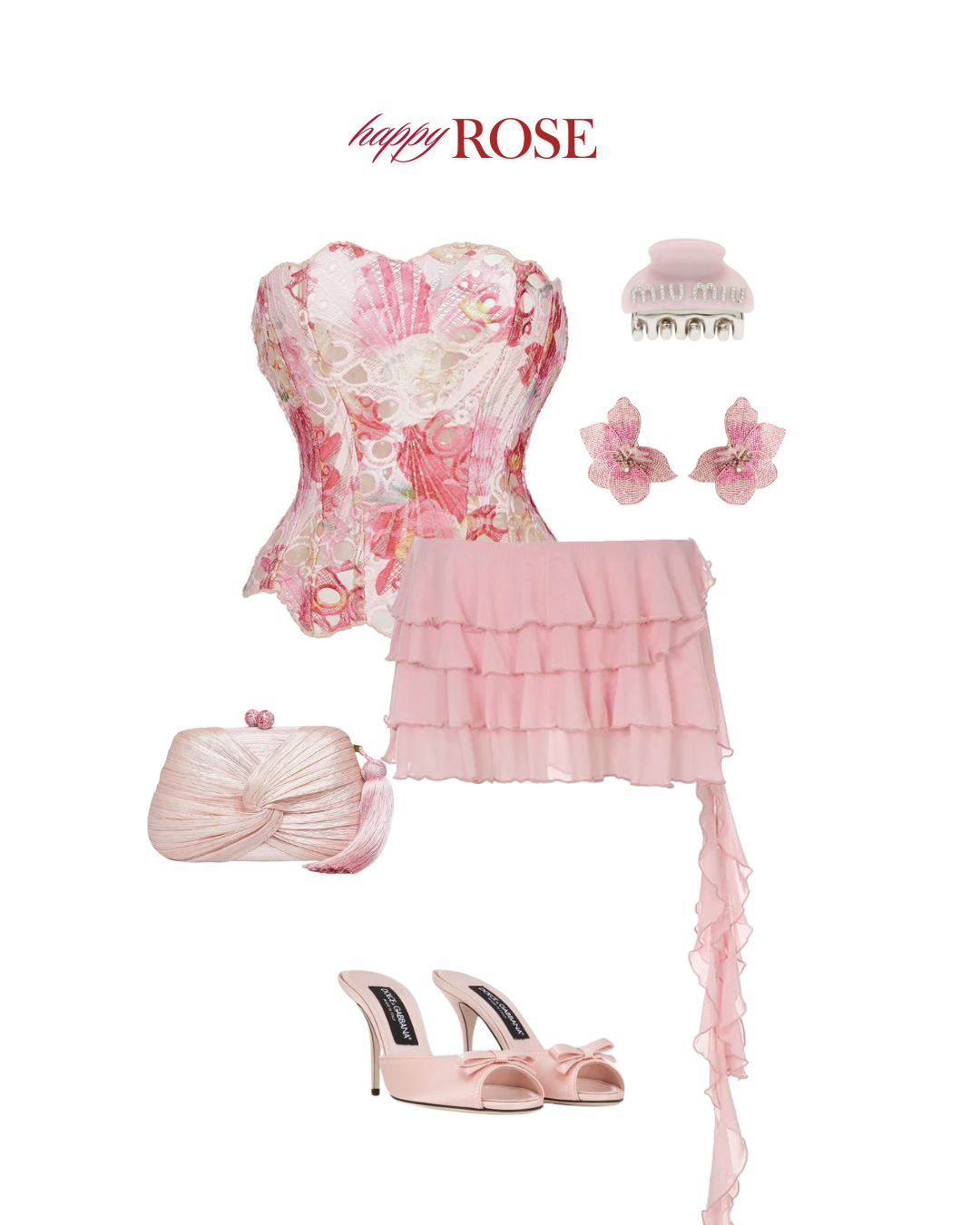 Fairycore Pink Ruffle Skirt