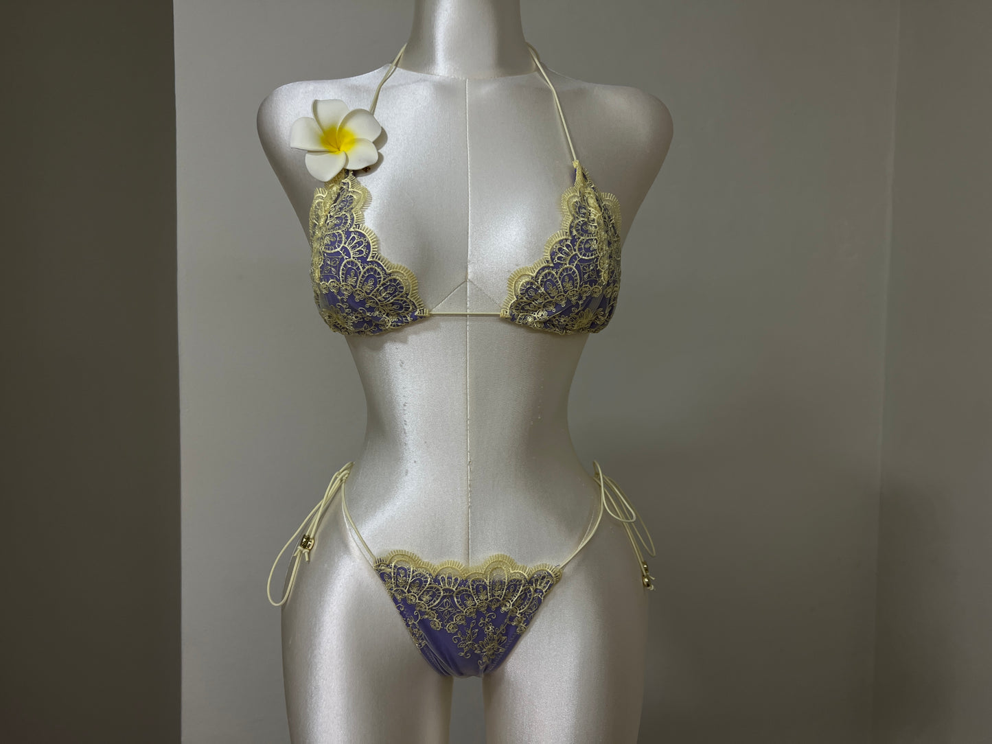 Golden Lace Bikini Set