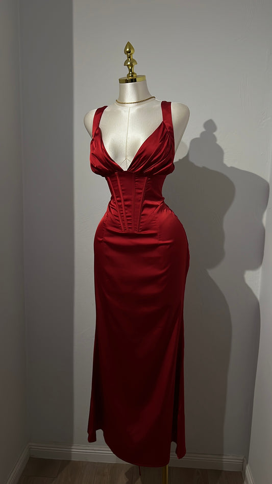 A Red Maxi Dress