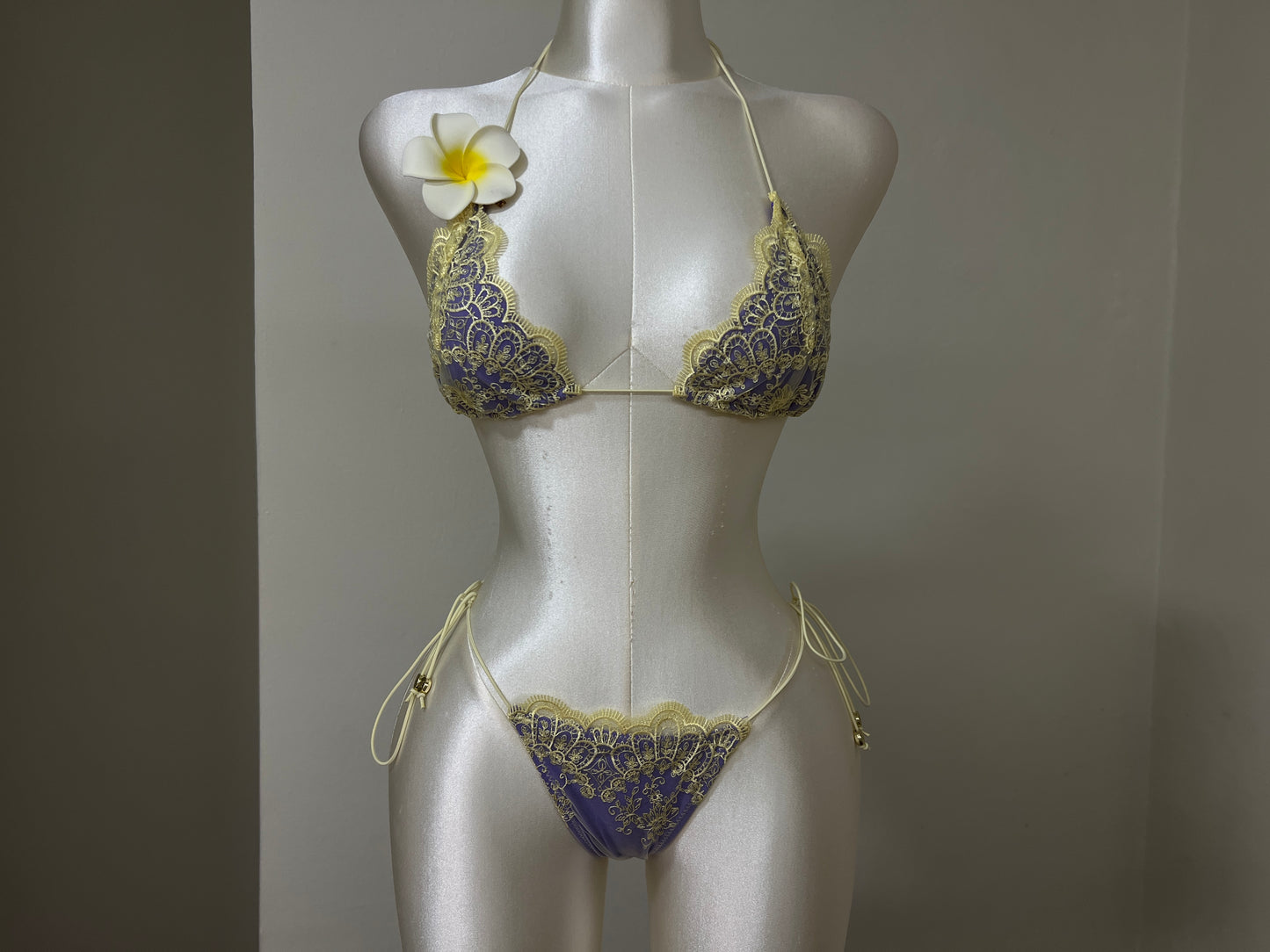 Golden Lace Bikini Set