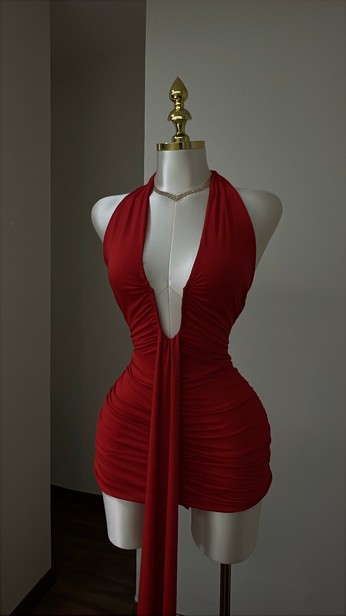 A Scarlet Muse Ruched Mini Dress