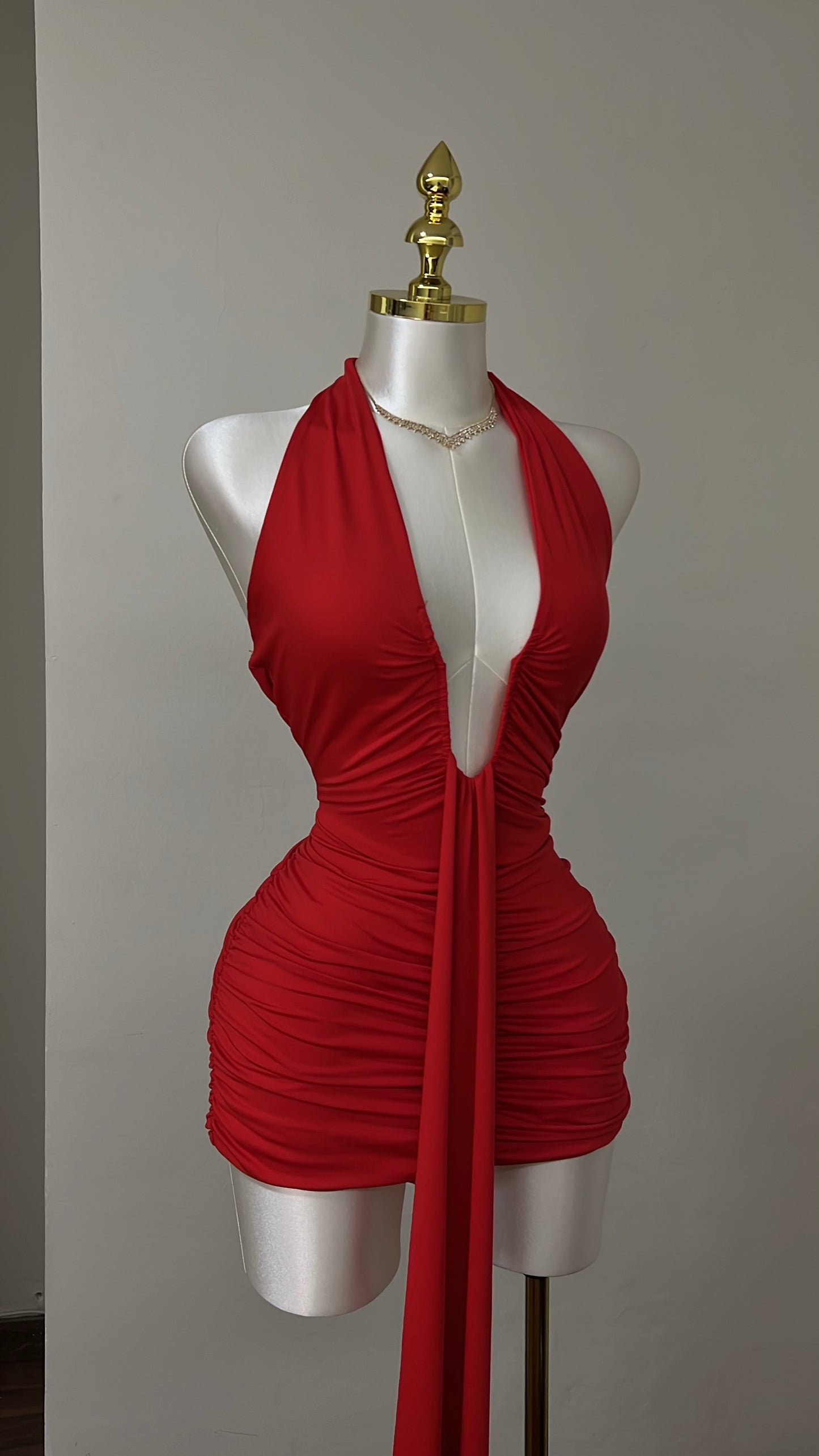 A Scarlet Muse Ruched Mini Dress