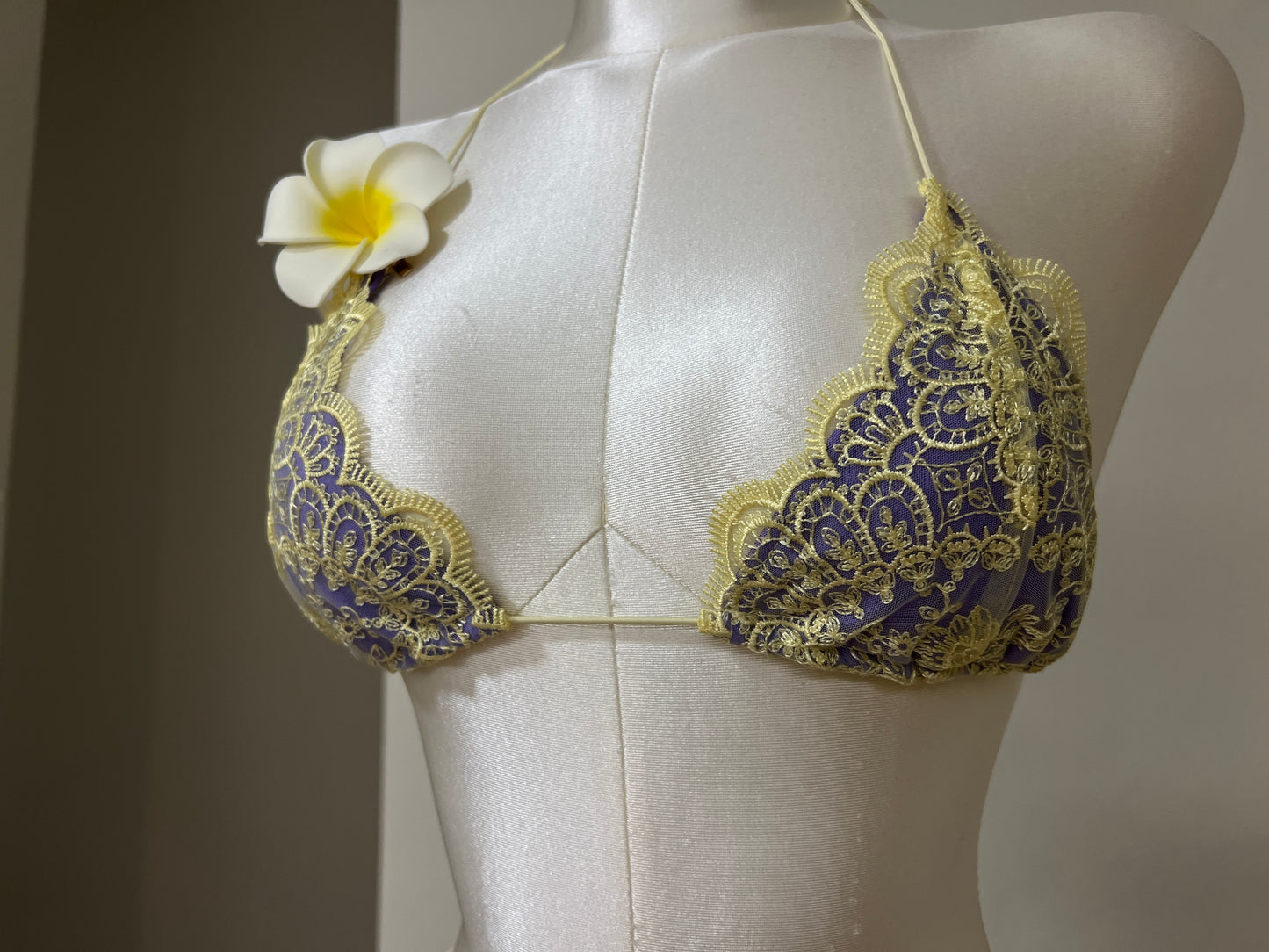 Golden Lace Bikini Set