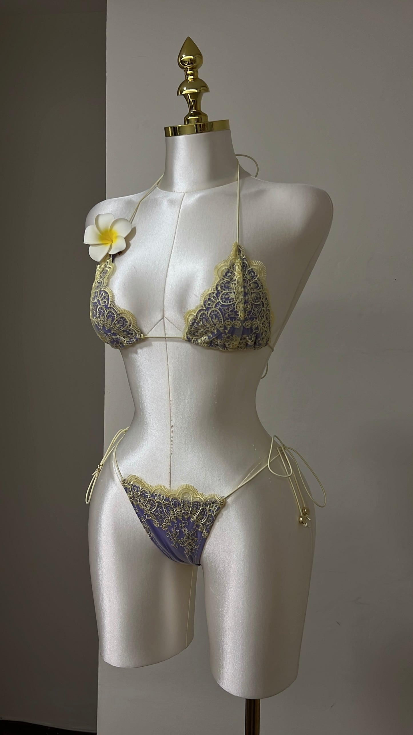 Golden Lace Bikini Set