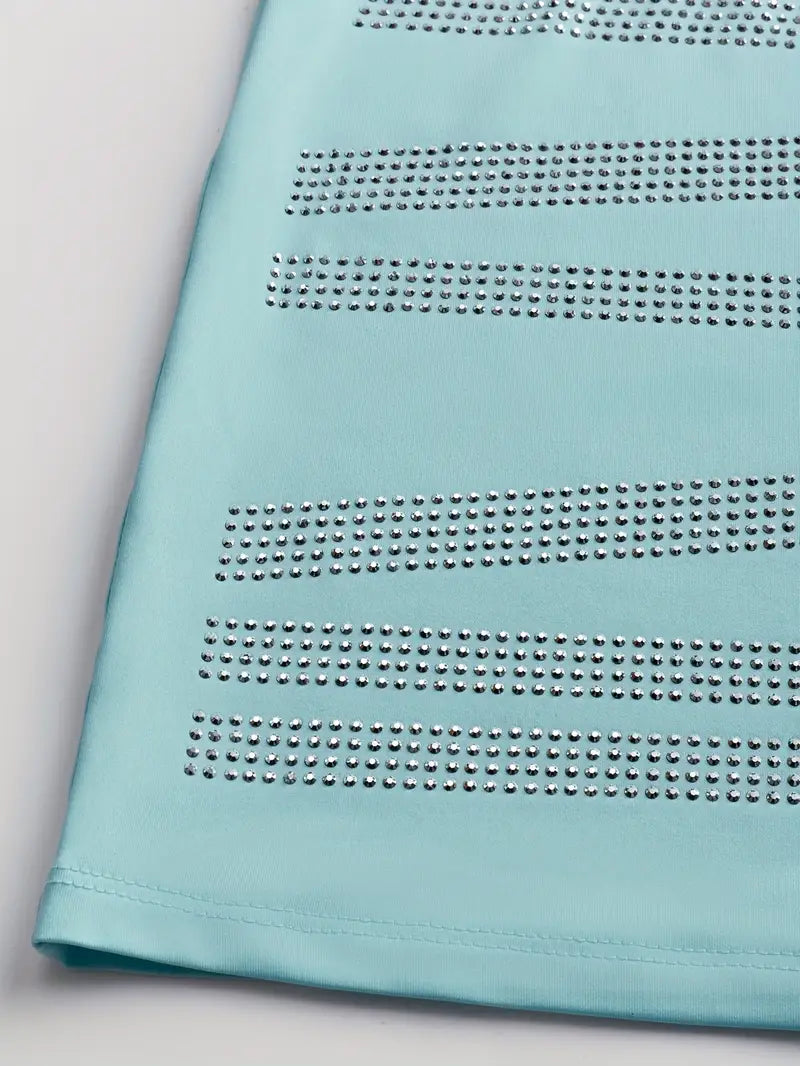 Turquoise Off-Shoulder Sequin Mini Dress