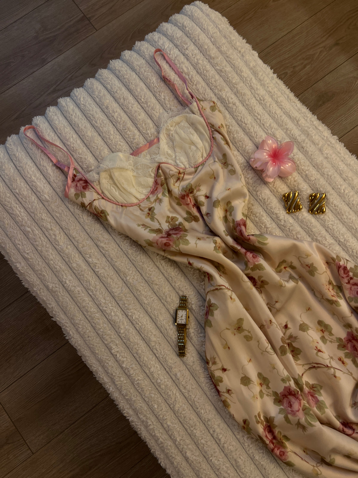 Satin Bloom Maxi Dress