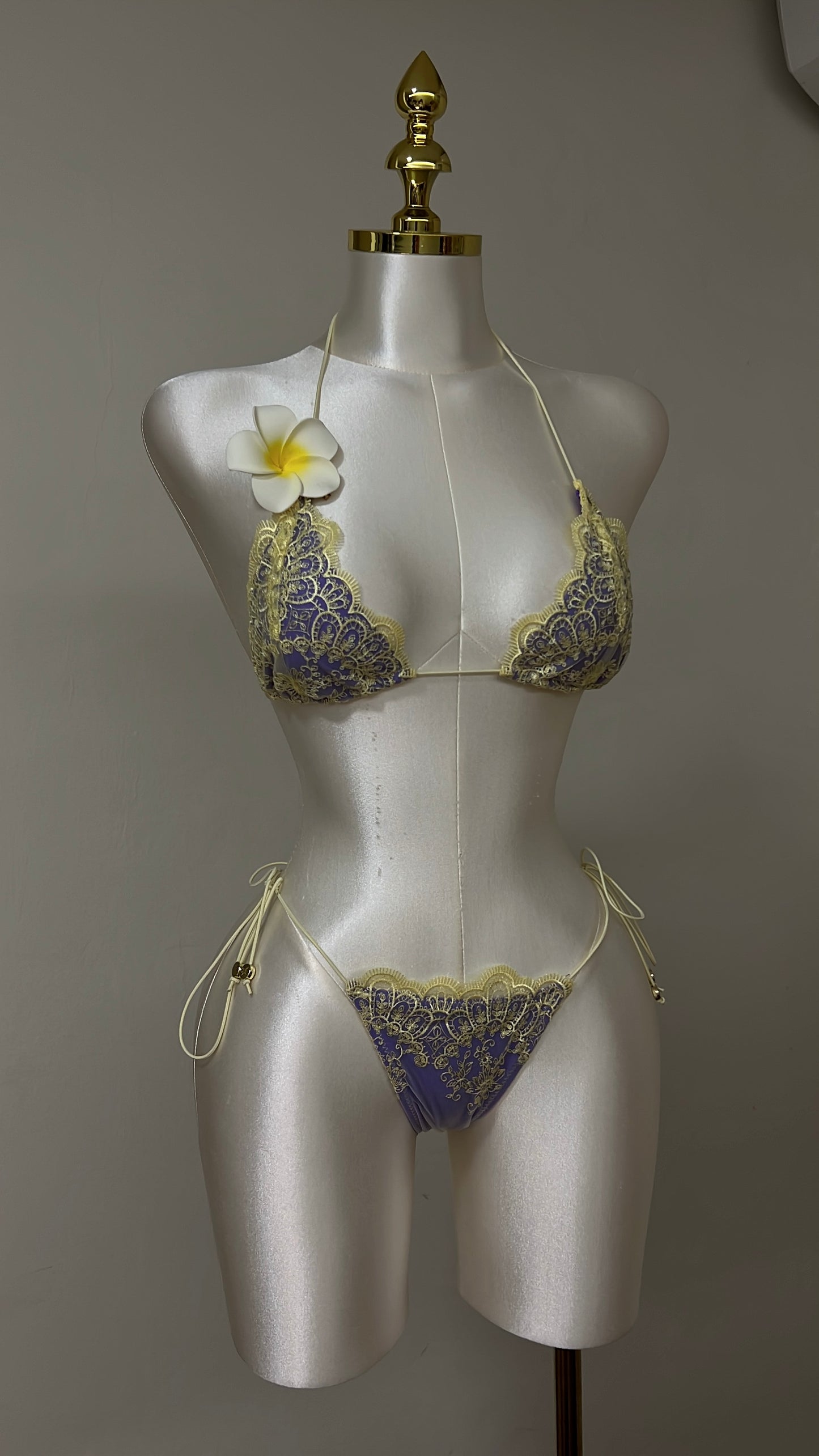 Golden Lace Bikini Set