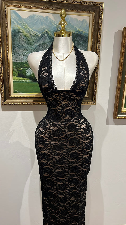 Black Lace Maxi Dress