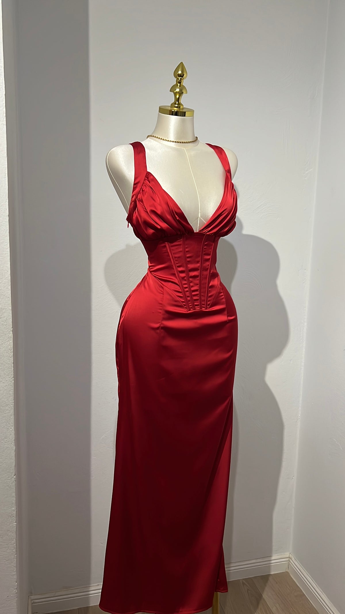 A Red Maxi Dress