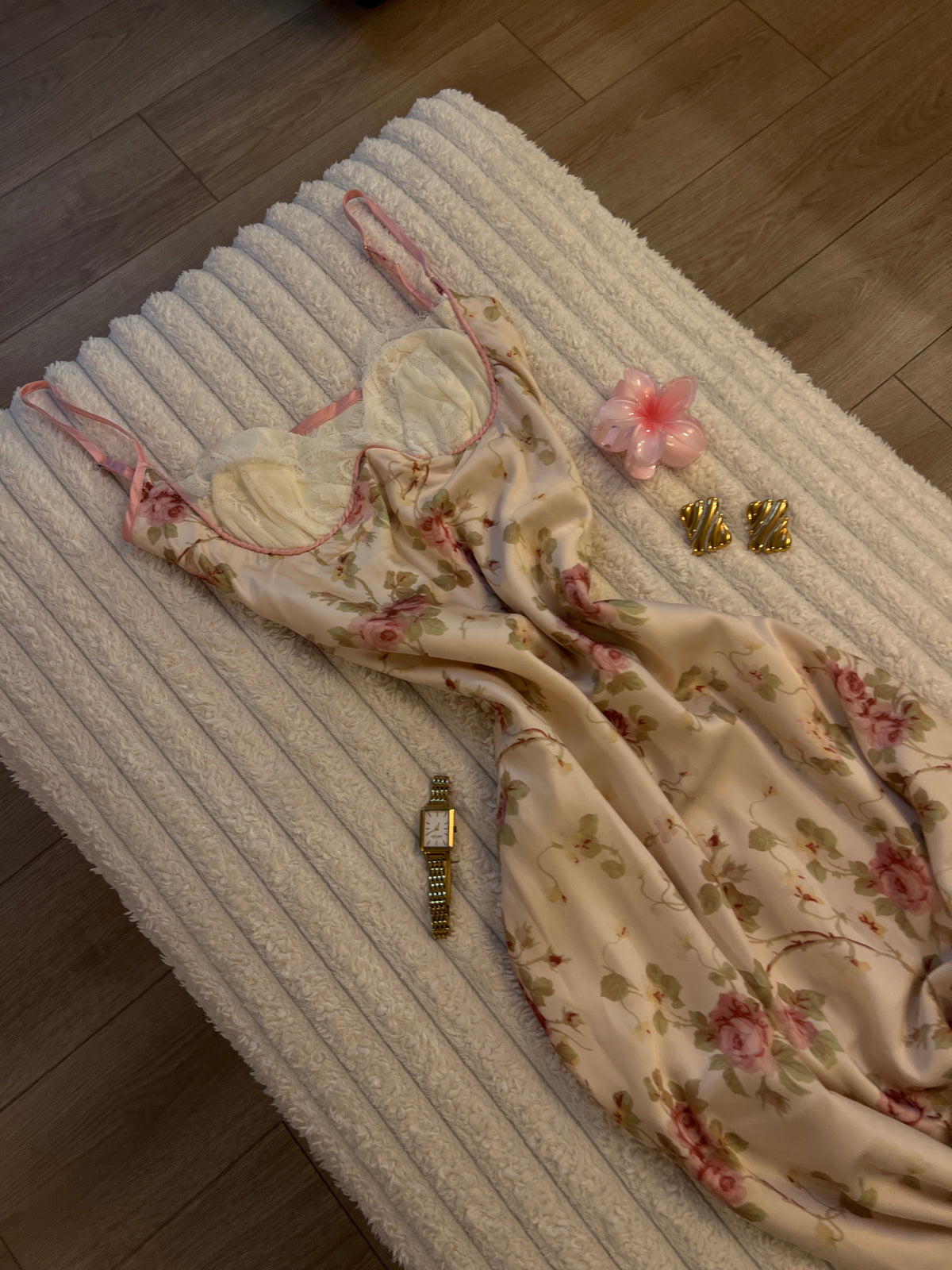 Satin Bloom Maxi Dress