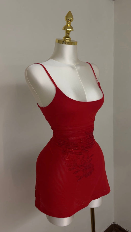 Red Rose Mini Dress