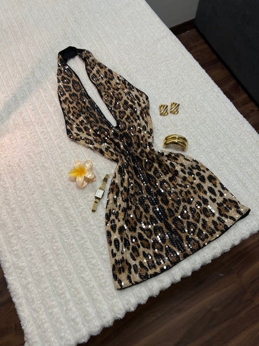 Leopard Glam Mini Dress