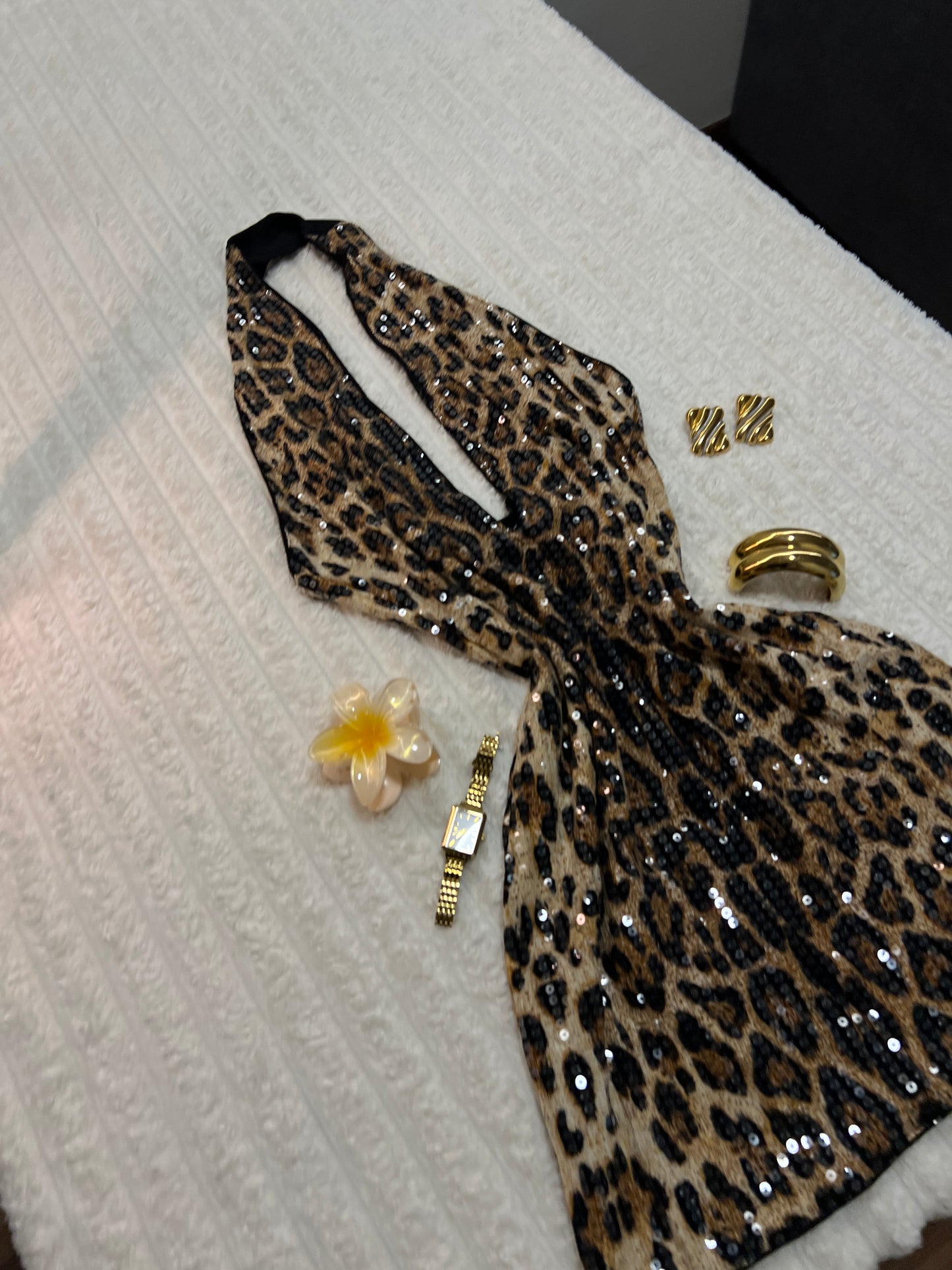 Leopard Glam Mini Dress