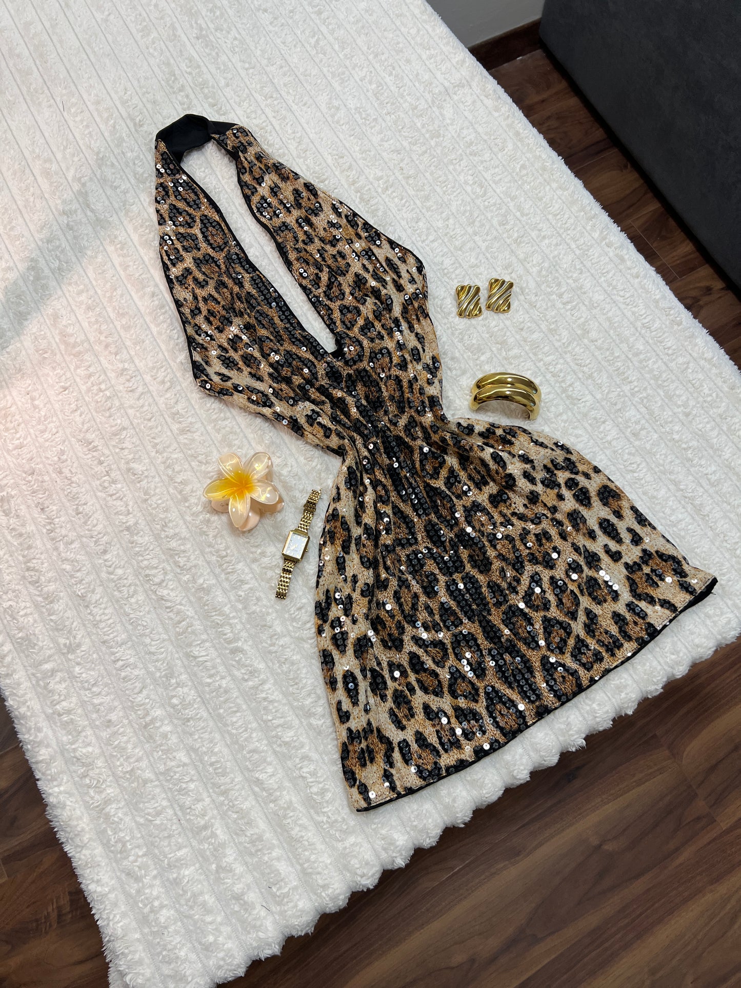 Leopard Glam Mini Dress