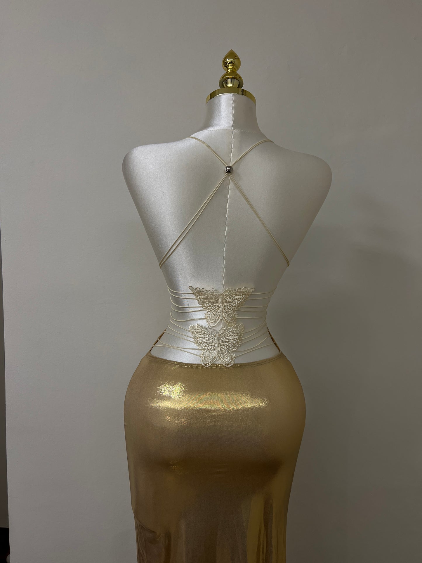 Golden Butterfly Maxi Dress