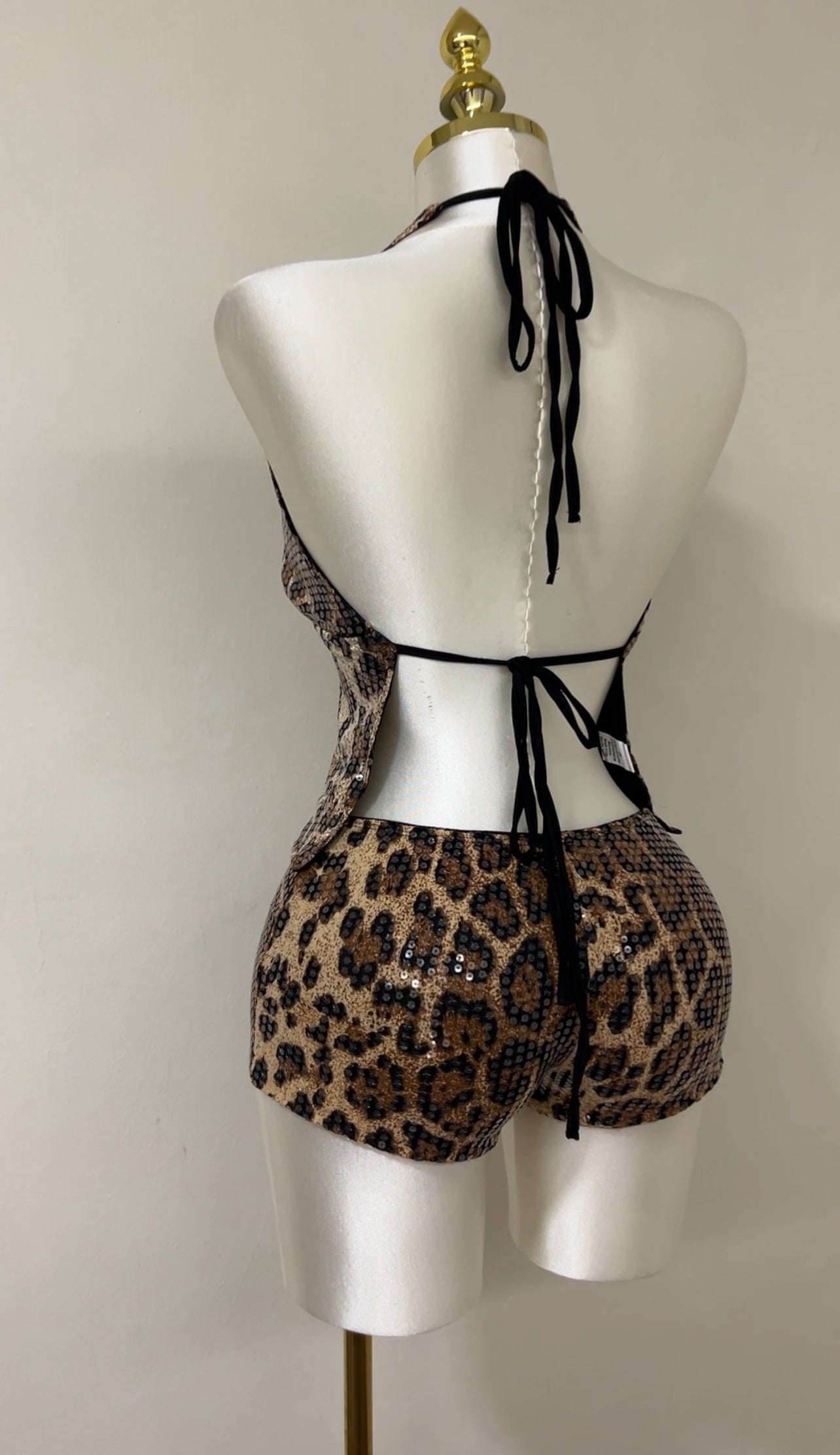 Midnight Leopard Sequin Shorts