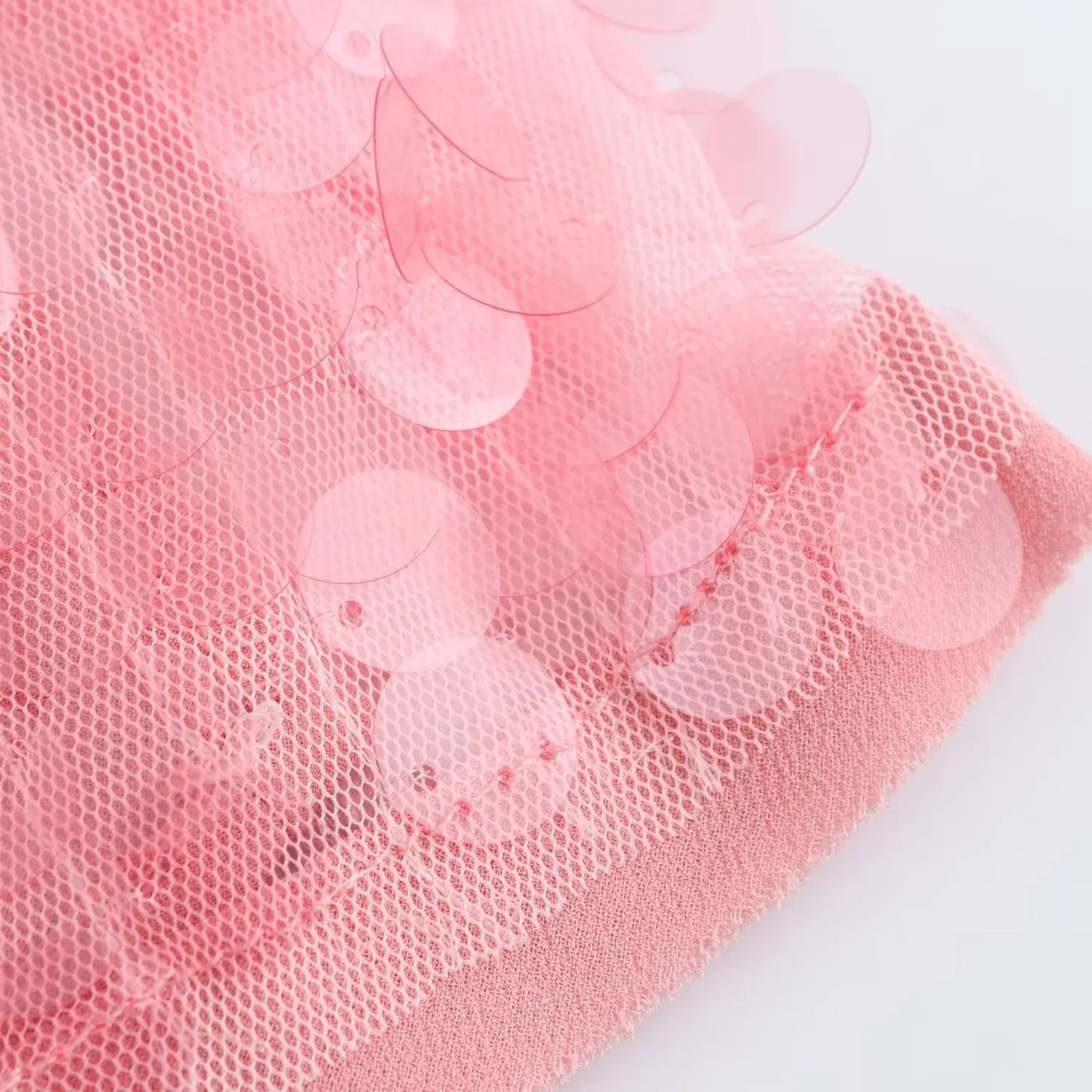 Pink Lace-Up Sequin Mini Dress