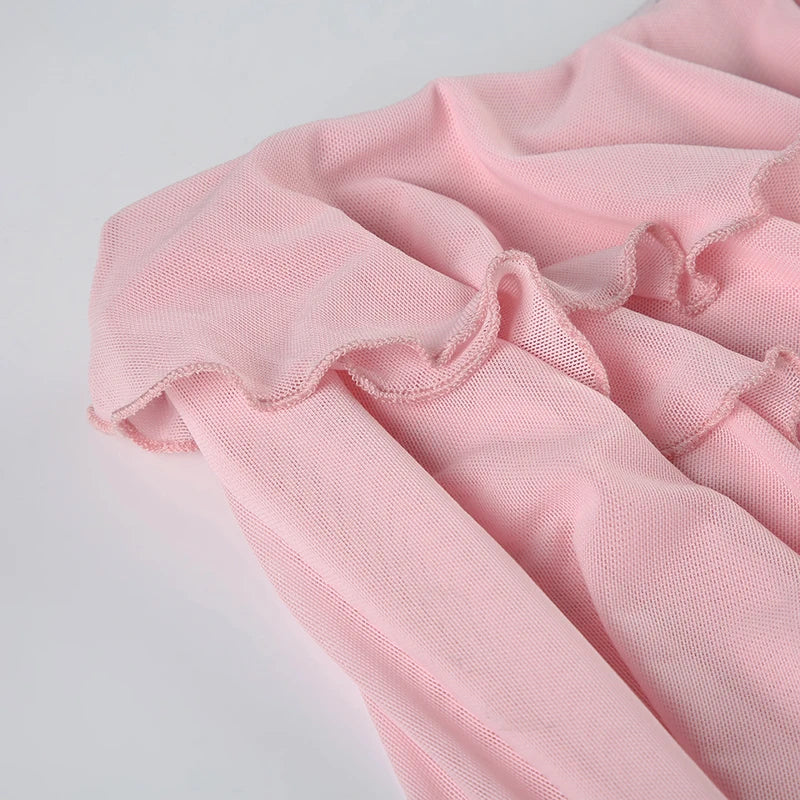 Fairycore Pink Ruffle Skirt