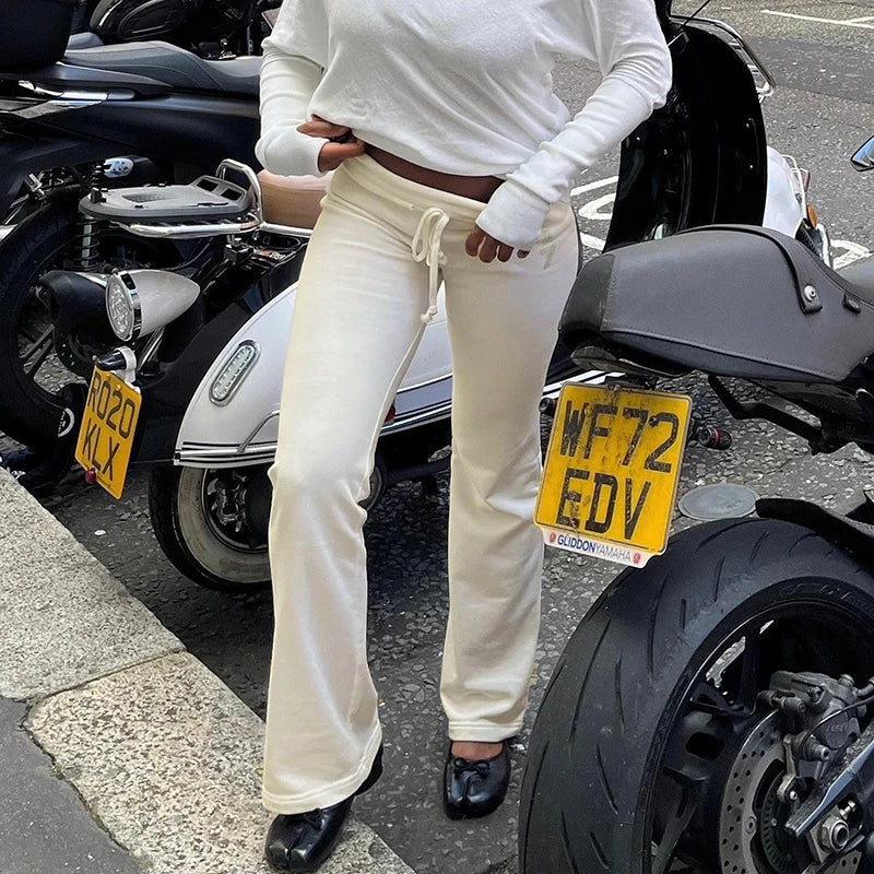 Casual Solid Y2K Pants