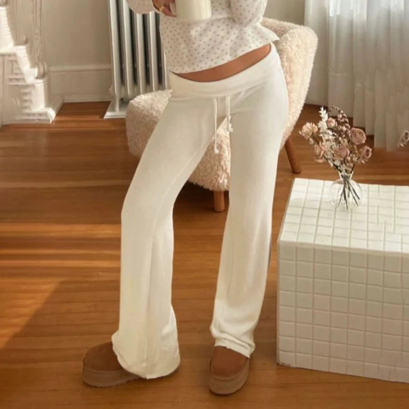 Casual Solid Y2K Pants