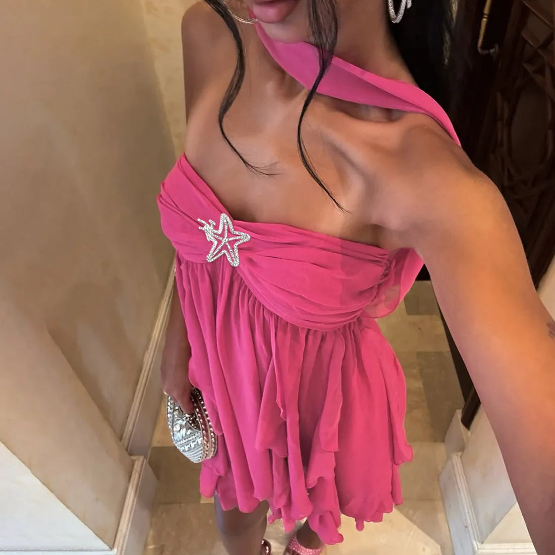 Fairy Floral Halter Mini Dress