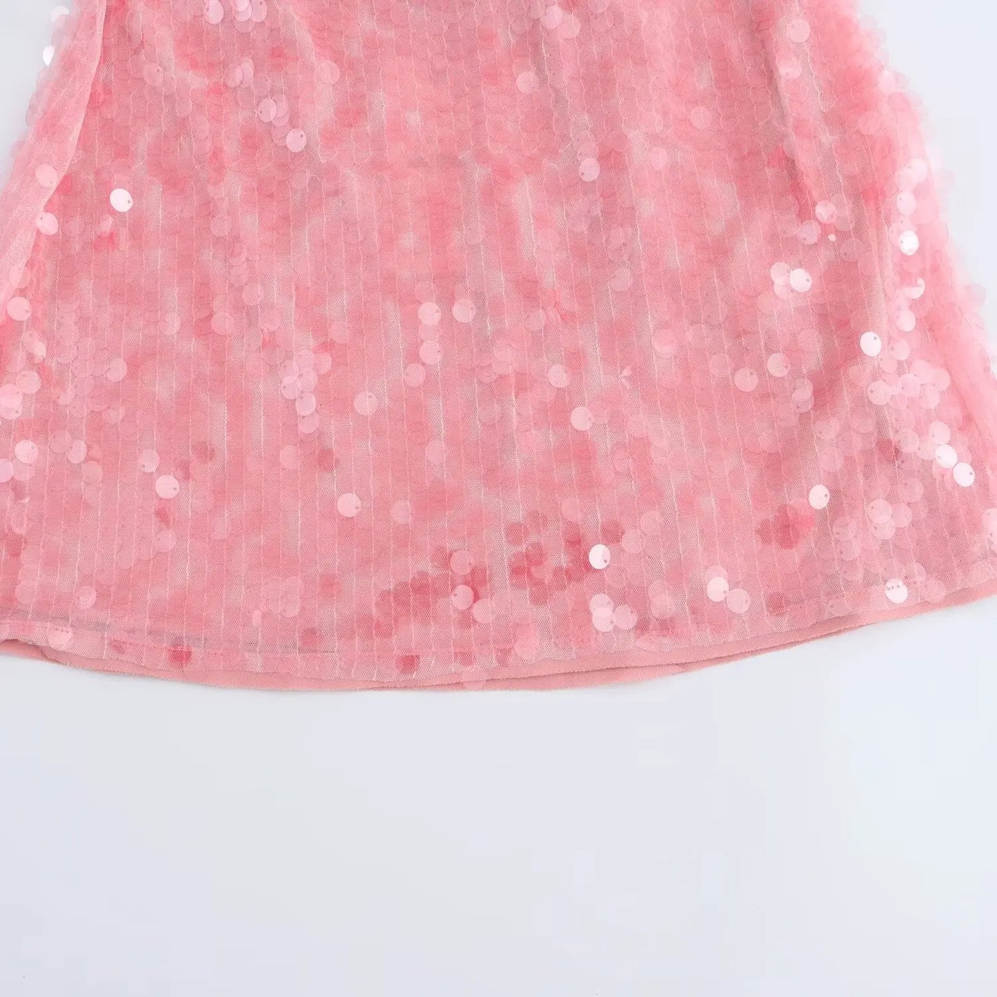 Pink Lace-Up Sequin Mini Dress