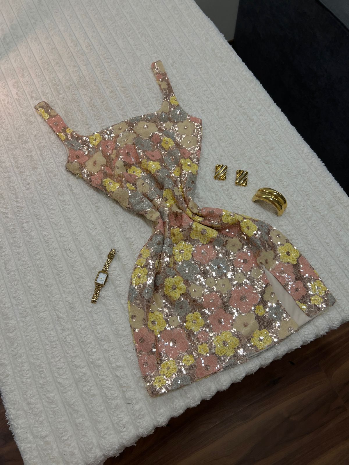 Blossom Glow Sequin Mini Dress