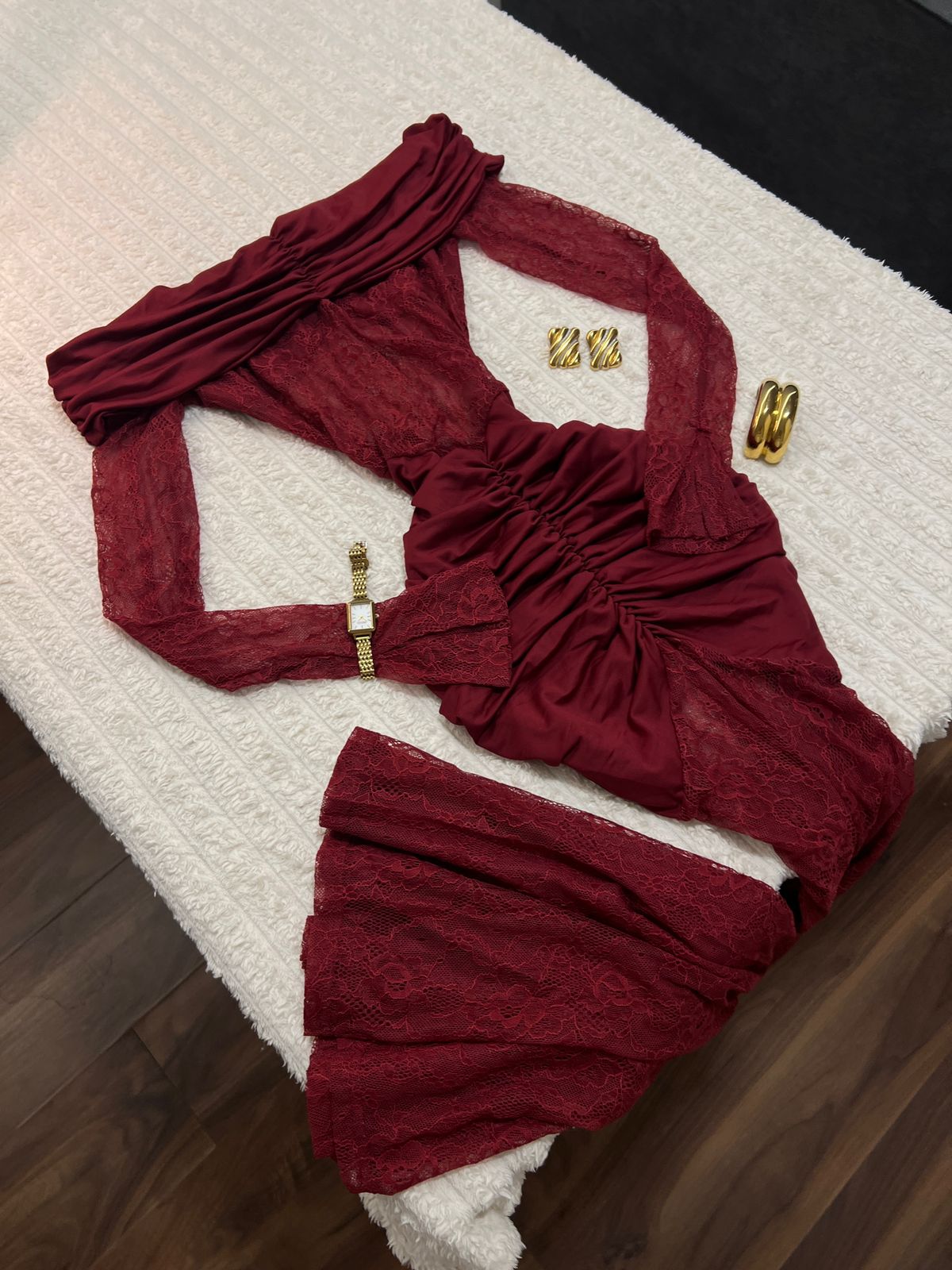 Velvet Wine Elegance Dress