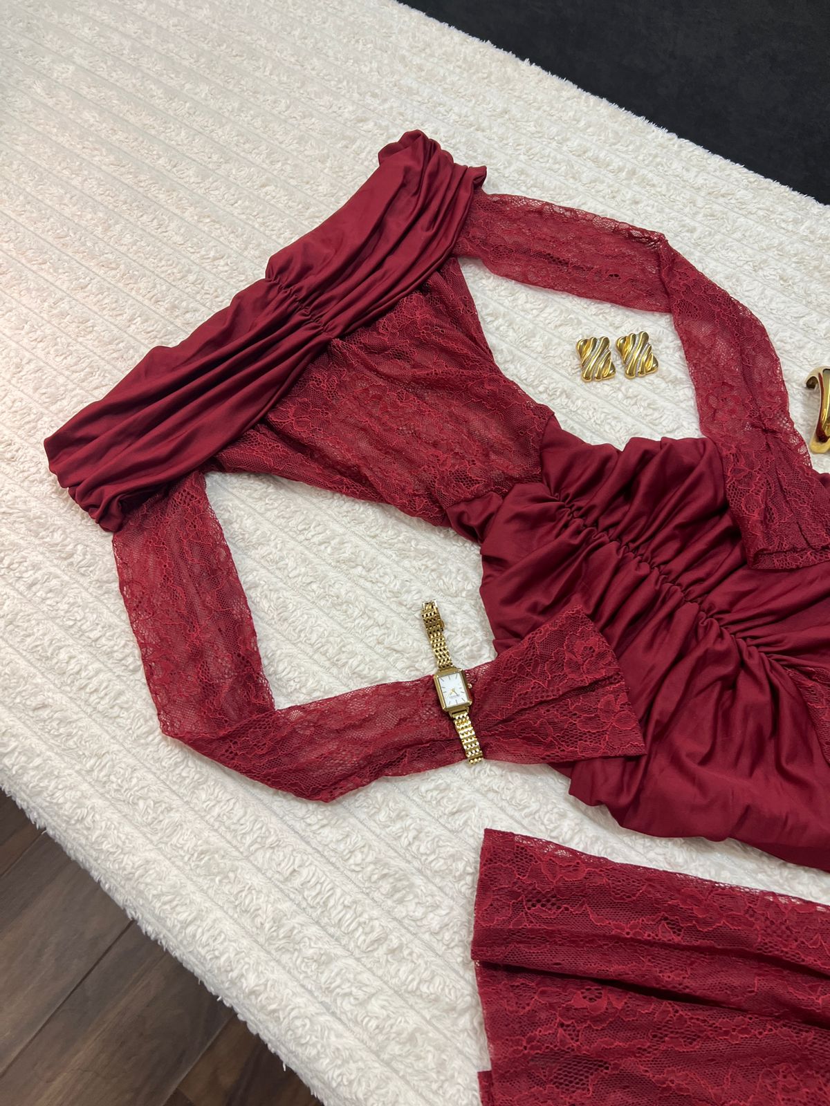 Velvet Wine Elegance Dress