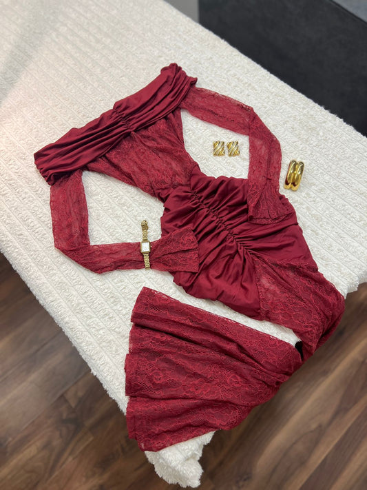 Velvet Wine Elegance Dress