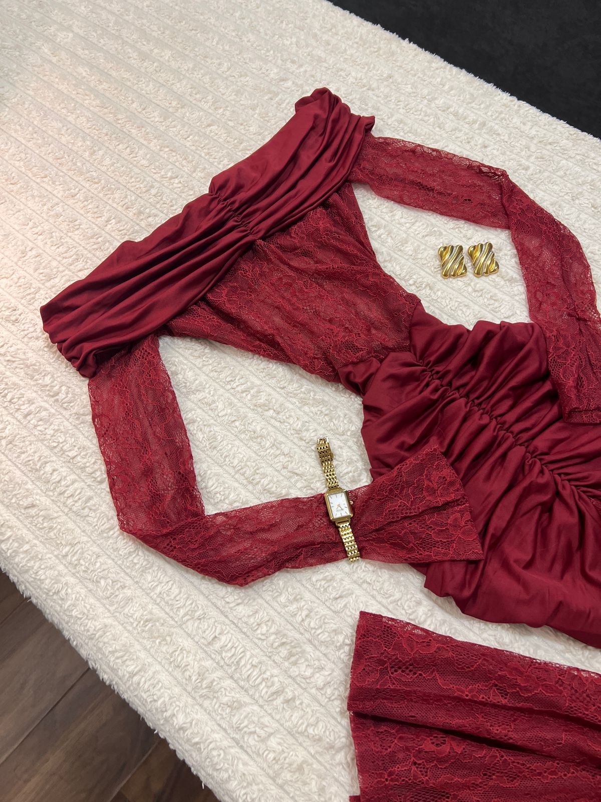 Velvet Wine Elegance Dress