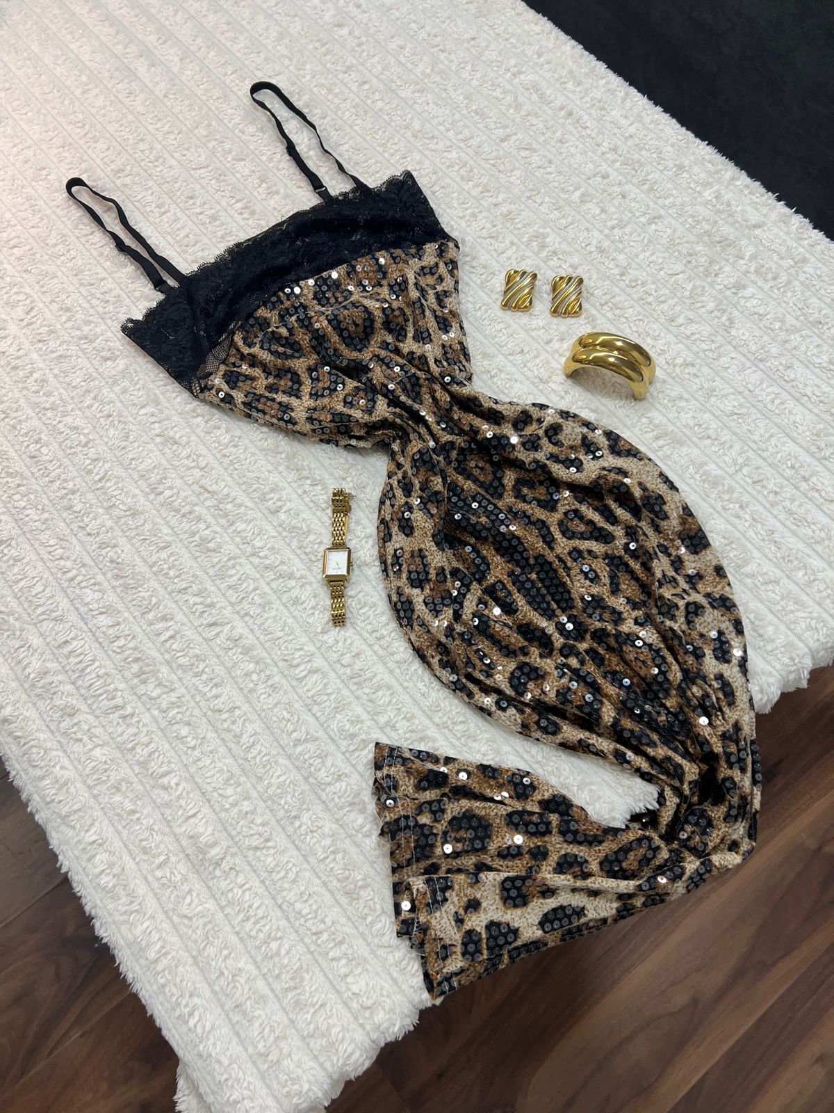Midnight Safari Sequin Slip Dress