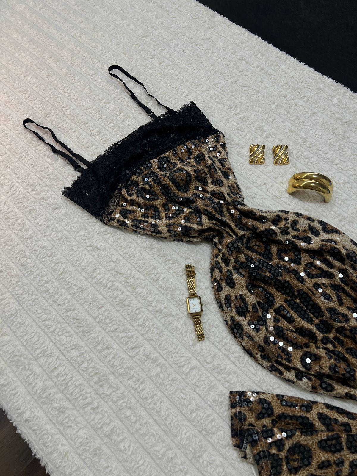 Midnight Safari Sequin Slip Dress