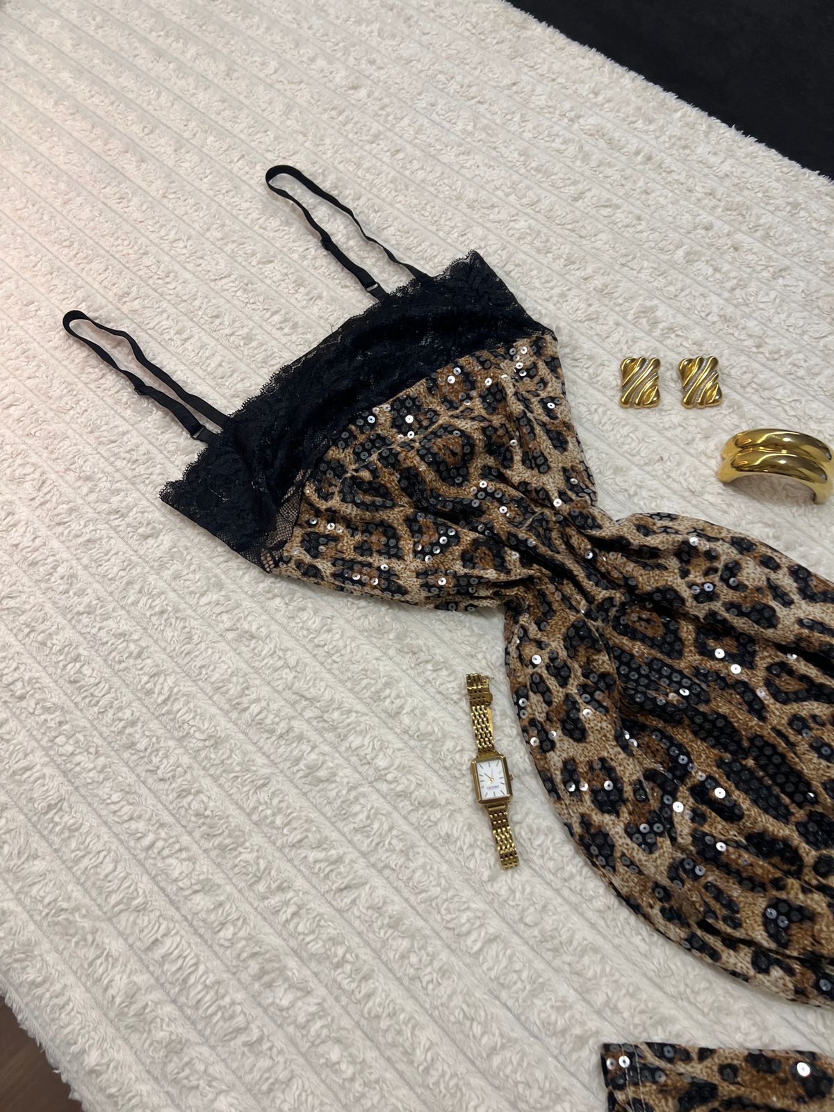 Midnight Safari Sequin Slip Dress