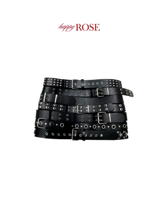 Steampunk PU Leather Mini Skirt