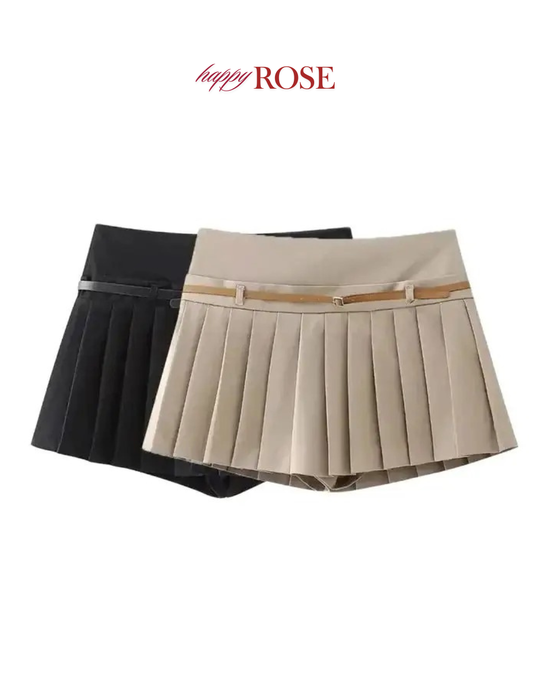 Mid Waist Pleated Skort