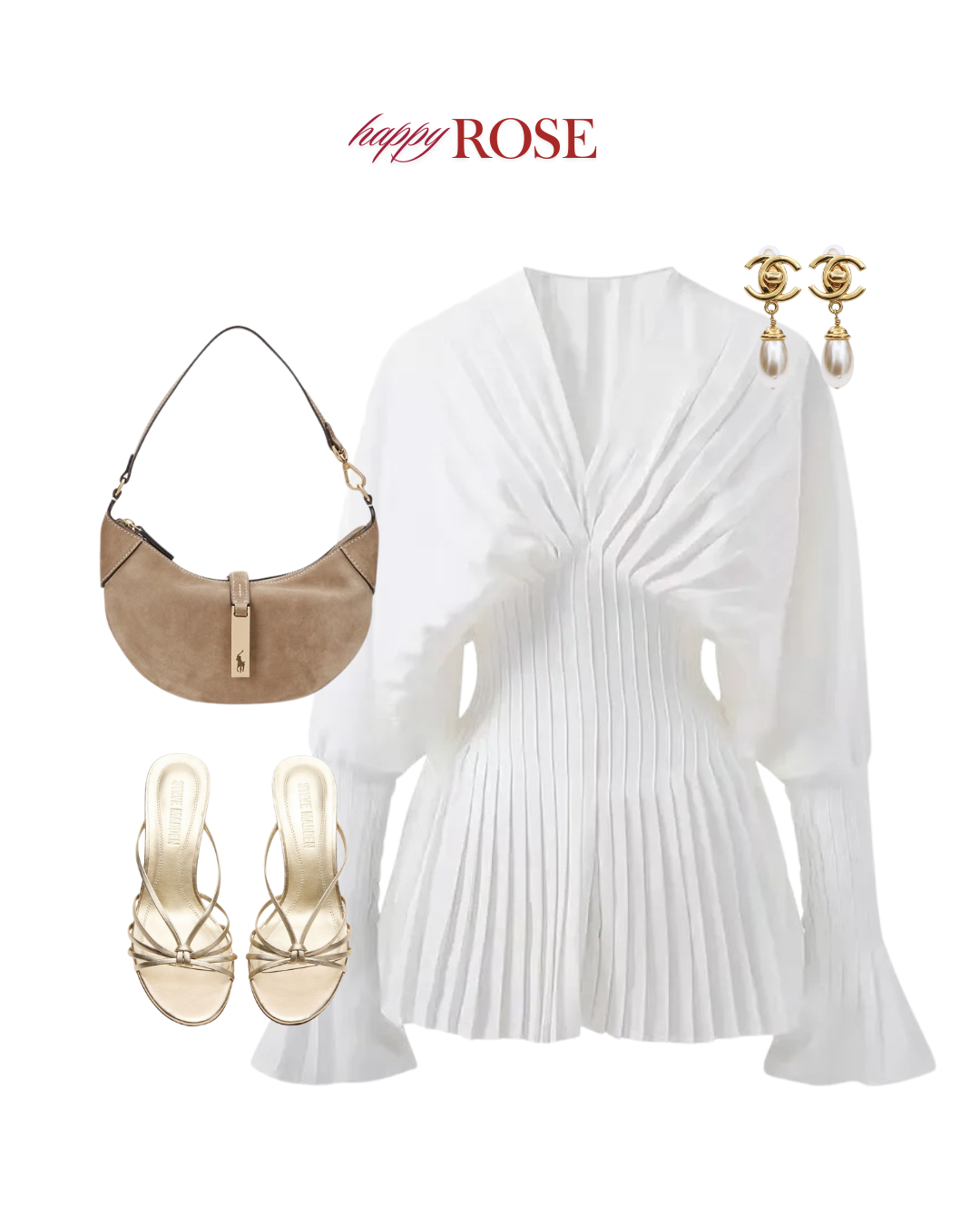 Elegant White Pleated Blouse