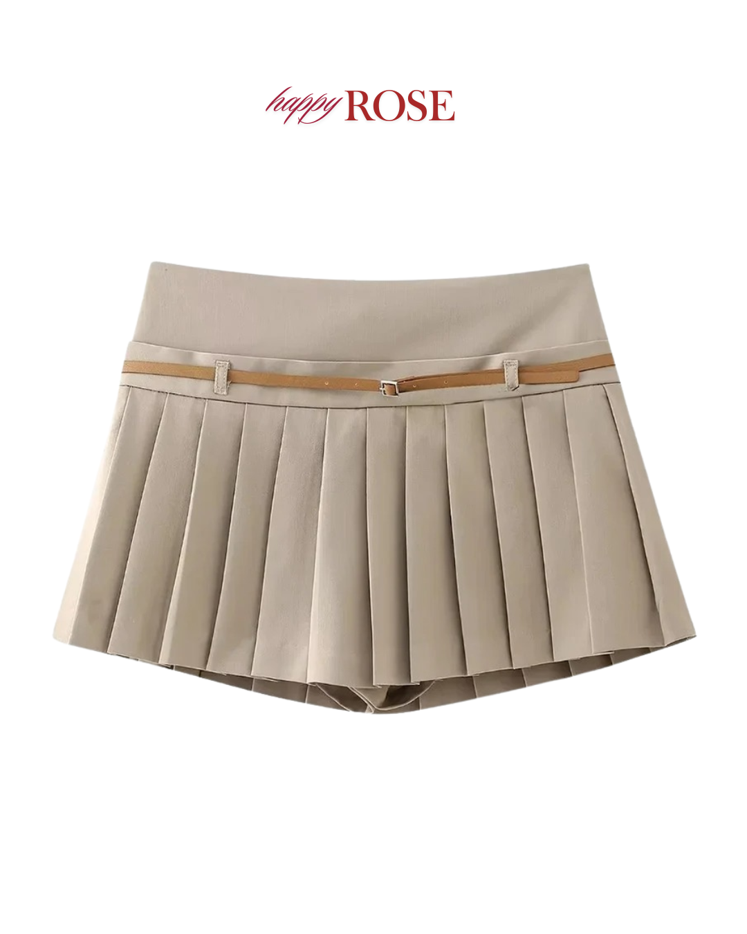 Mid Waist Pleated Skort