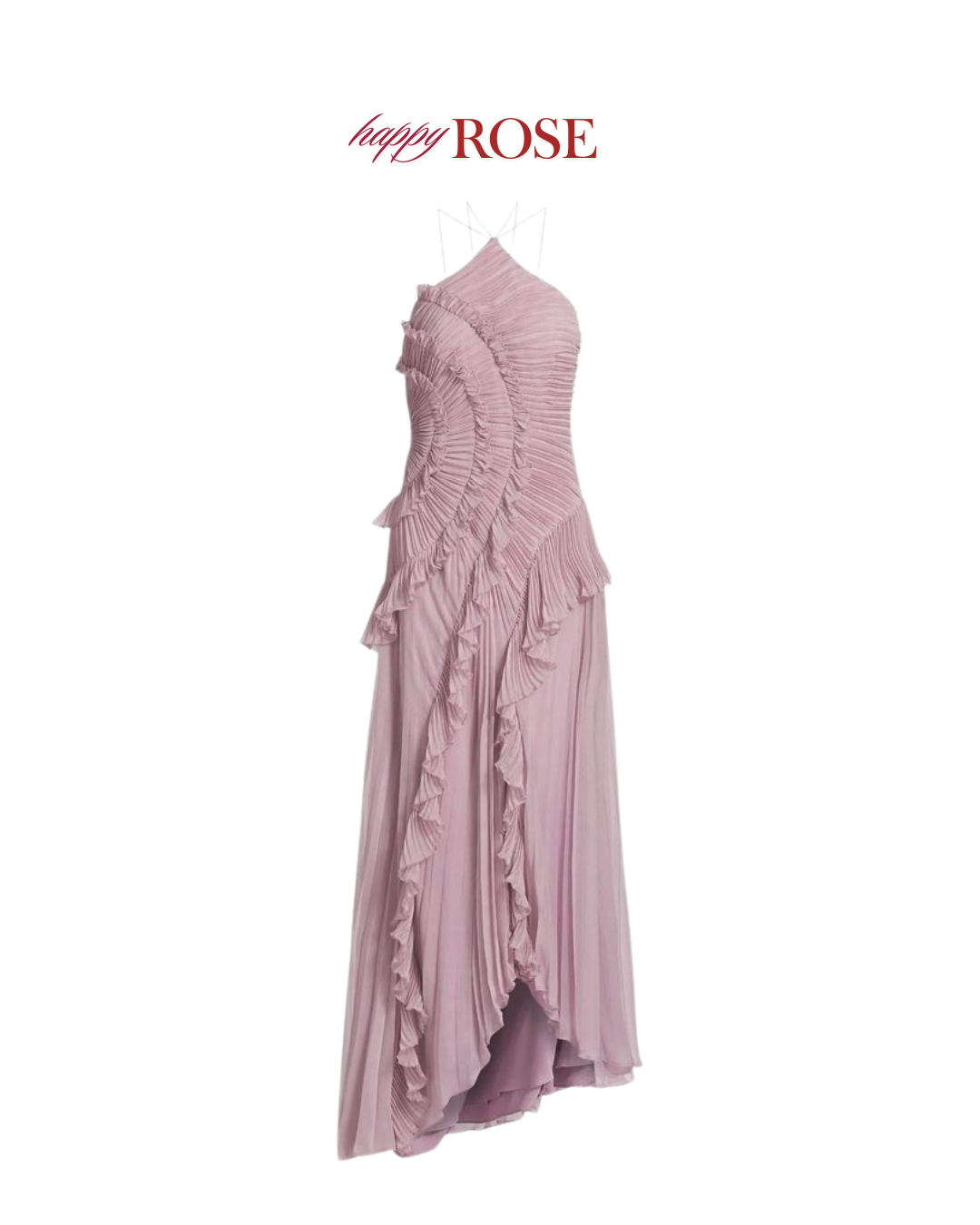 Lotus Edge Chiffon Maxi Dress