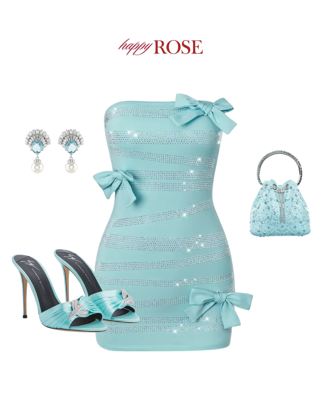 Turquoise Off-Shoulder Sequin Mini Dress