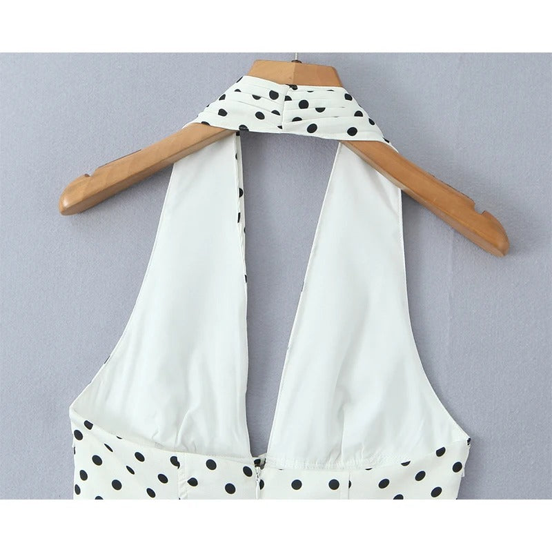 French Retro Backless Dress
