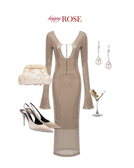 Champagne Sparkle Evening Gown