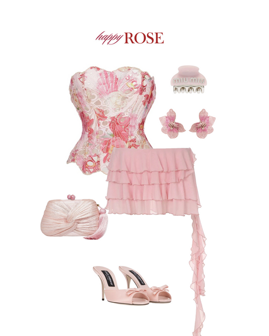 Fairycore Pink Ruffle Skirt